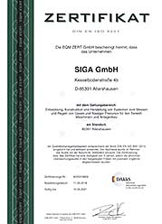 Zertifikat DIN EN ISO 9001