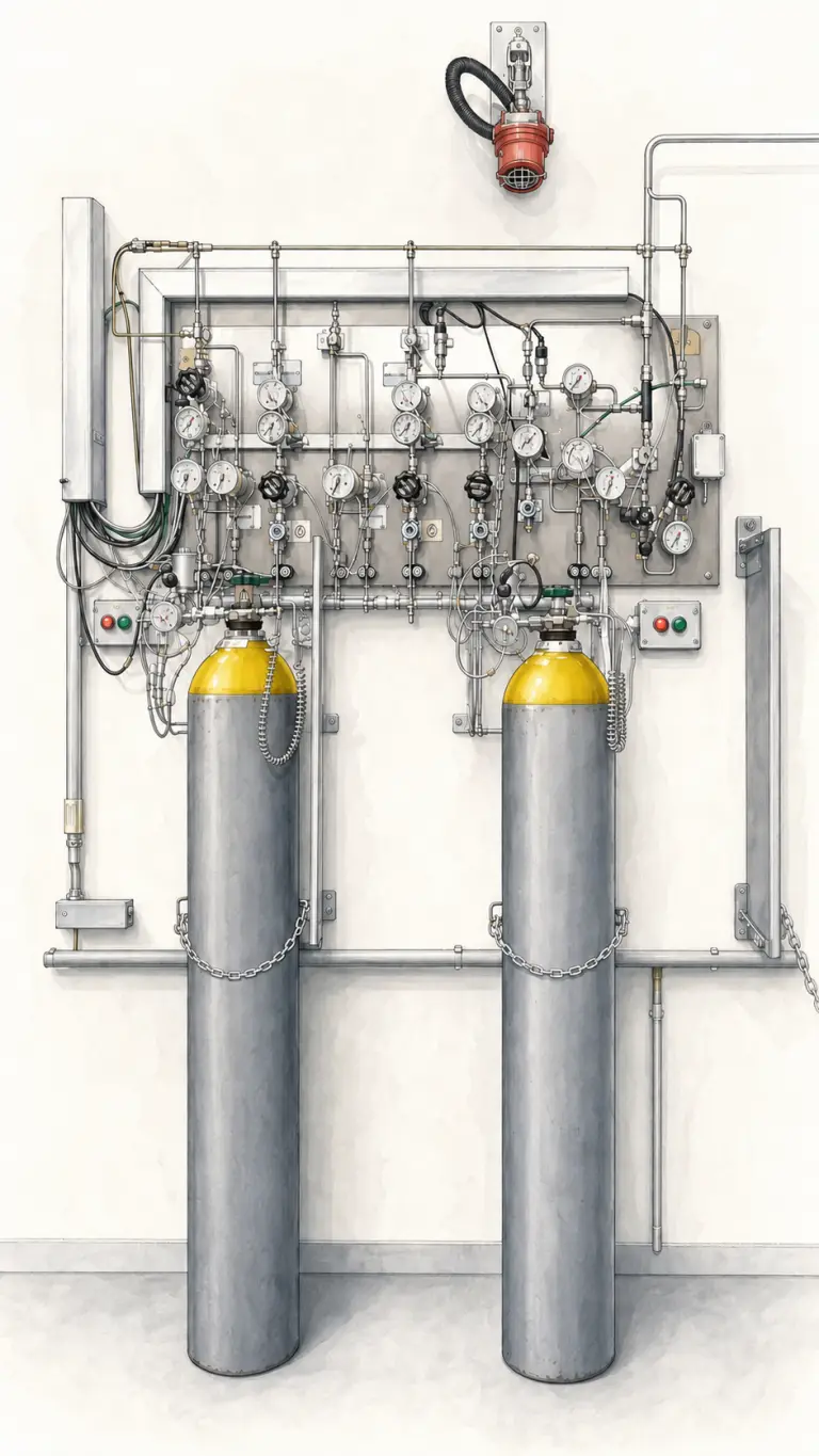 Gaslager für Silan oder Wassersfoff